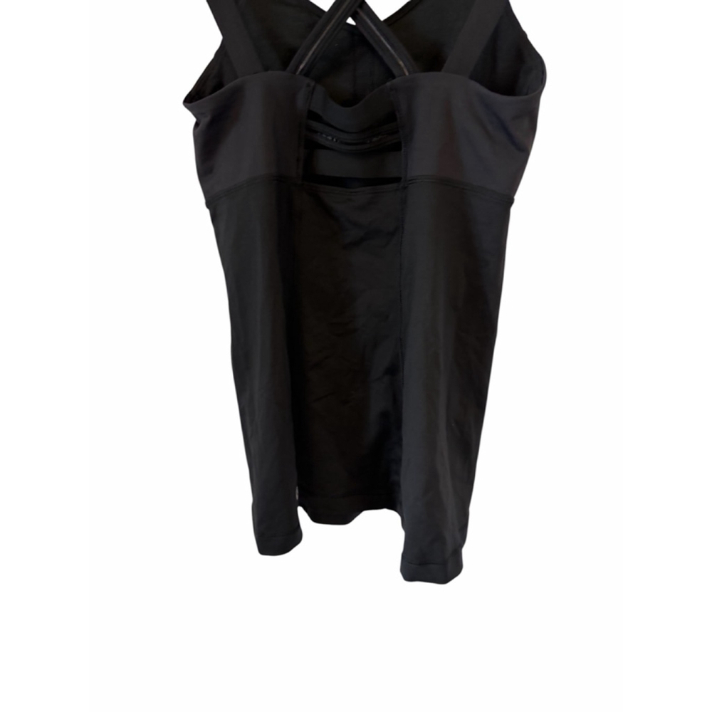 Lululemon Black Strappy Back Tank Top Built In Bra Athletic Yoga Size 4 6 - Picture 6 of 8